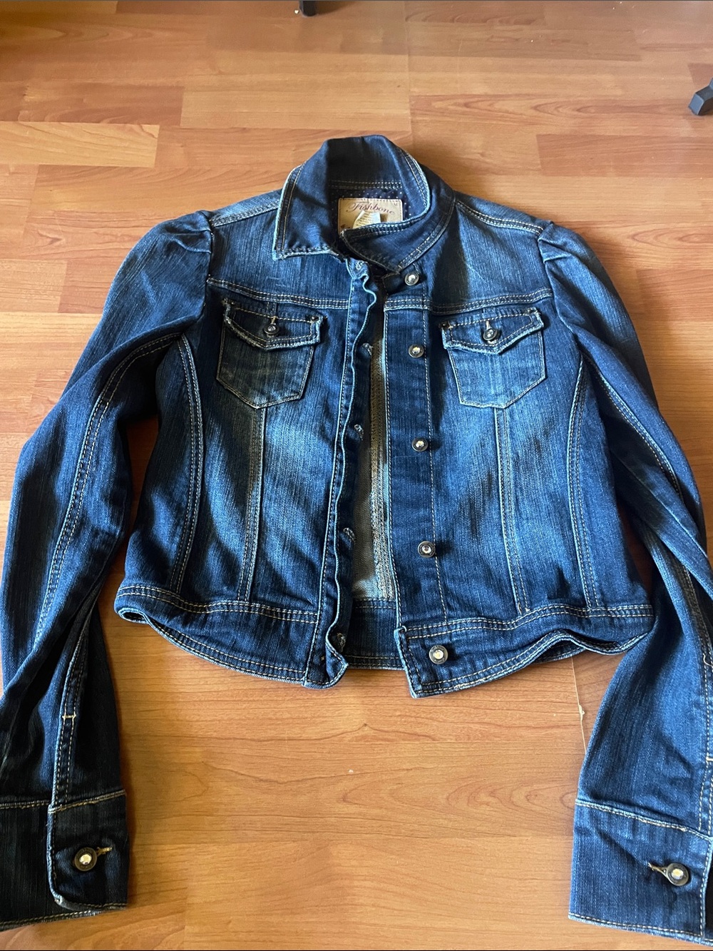 Classic Women's Dark Blue Denim Jean Jacket